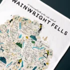 Wainwright Fells tea towel by Oldfield design co created in Cumbria.