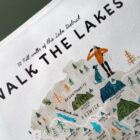 Walk the lakes tea towel by Oldfield design co created in Cumbria.