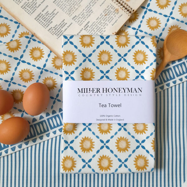 Sunburst 100% organic cotton tea towel by local designer Miller Honeyman.