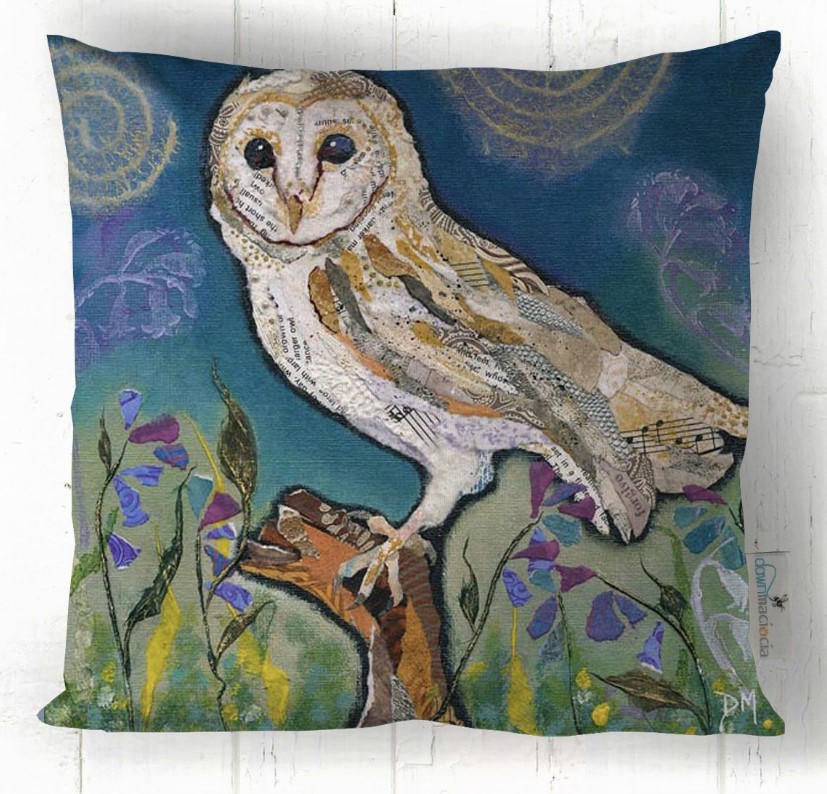 Handmade cushion by artist Dawn Maciocia