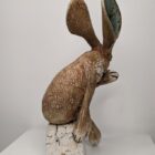 Ceramic Hare sculpture handmade by Gin Durham