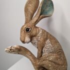 Ceramic Hare sculpture handmade by Gin Durham