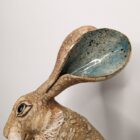 Ceramic Hare sculpture handmade by Gin Durham