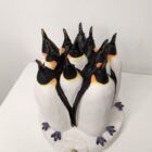 Ceramic Penguin sculpture handmade by Gin Durham
