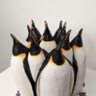 Ceramic Penguin sculpture handmade by Gin Durham