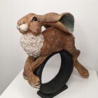 Ceramic Hare sculpture handmade by Gin Durham