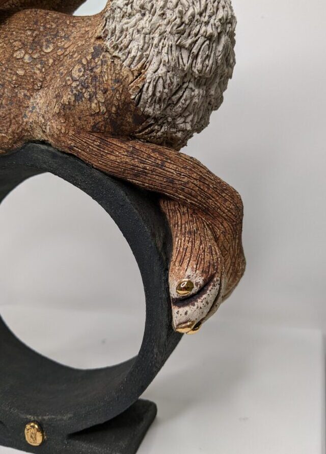 Ceramic Hare sculpture handmade by Gin Durham
