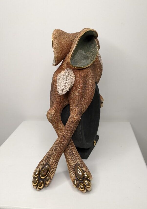 Ceramic Hare sculpture handmade by Gin Durham