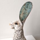 Ceramic Hare sculpture handmade by Gin Durham