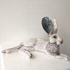 Ceramic Hare sculpture handmade by Gin Durham
