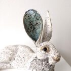 Ceramic Hare sculpture handmade by Gin Durham