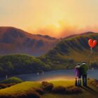 lake district art by david renshaw Sweet Memories Haweswater. of Haweswater Reservoir with Harter Fell - The Rigg Riggindale Rough Crag and High Street.