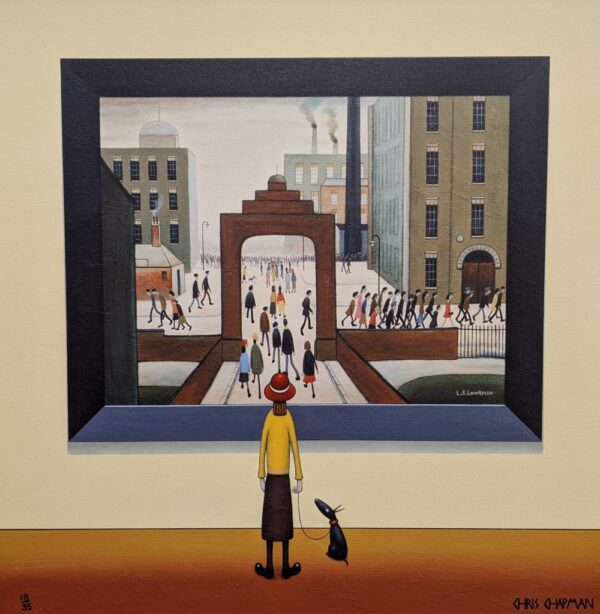 Limited Edition Giclée Print on Canvas by Chris Chapman in the style of L.S. Lowryish The Workers