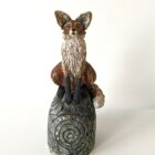 Ceramic Fox sculpture handmade by Gin Durham