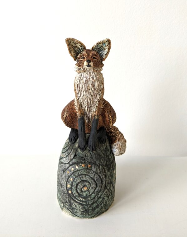 Ceramic Fox sculpture handmade by Gin Durham