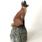 Ceramic Fox sculpture handmade by Gin Durham