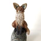 Ceramic Fox sculpture handmade by Gin Durham