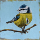 An original acrylic painting on wooden tile by Steve Ferguson.