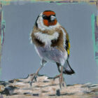 An original acrylic painting on wooden tile by Steve Ferguson.