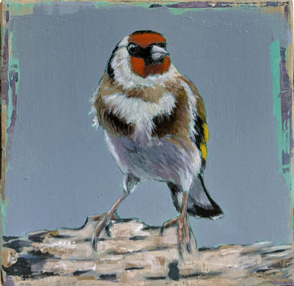 An original acrylic painting on wooden tile by Steve Ferguson.