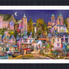 lake district art 3D model painting by irish artist keith drury featuring dozens of well known landmarks like Bridge House Wordsworth Moot Hall and Wray Castle in a vibrant colourful display