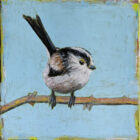 An original acrylic painting on wooden tile by Steve Ferguson.
