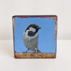 An original acrylic painting on wooden tile by Steve Ferguson.