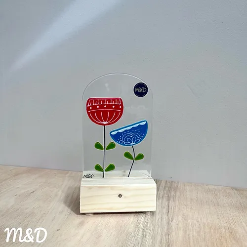 Retro Standing Suncatcher by Mother and Daughter glass. Handmade in Britain.