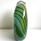 Blown glass vase handmade in Britain by Loco Glass Studio.