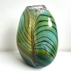 Blown glass vase handmade in Britain by Loco Glass Studio.