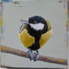 An original acrylic painting on wooden tile by Steve Ferguson.