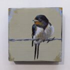 An original acrylic painting on wooden tile by Steve Ferguson.
