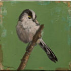 An original acrylic painting on wooden tile by Steve Ferguson.