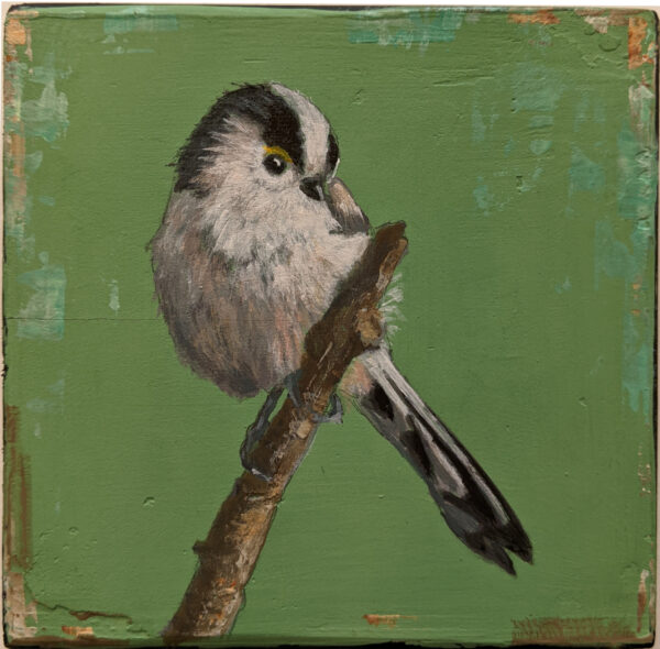An original acrylic painting on wooden tile by Steve Ferguson.