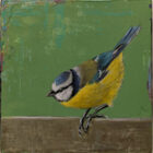 An original acrylic painting on wooden tile by Steve Ferguson.