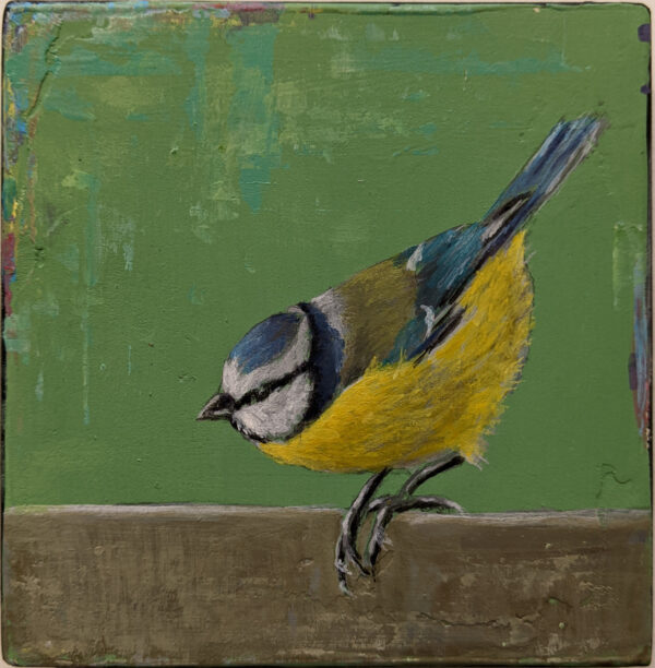 An original acrylic painting on wooden tile by Steve Ferguson.