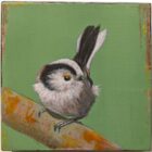 An original acrylic painting on wooden tile by Steve Ferguson.