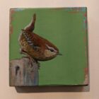 An original acrylic painting on wooden tile by Steve Ferguson.