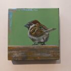 An original acrylic painting on wooden tile by Steve Ferguson.