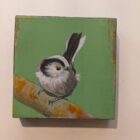 An original acrylic painting on wooden tile by Steve Ferguson.