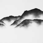 lake district art limited edition signed print by local artist daniel cooper of sca fell and scafell pike seen from wastwater wasdale head in bold charcoal line