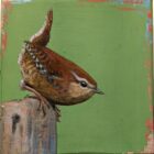 An original acrylic painting on wooden tile by Steve Ferguson.