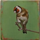 An original acrylic painting on wooden tile by Steve Ferguson.