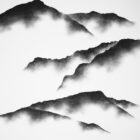 lake district art limited edition print from charcoal drawing of coniston fells in silhouette by local artist daniel cooper