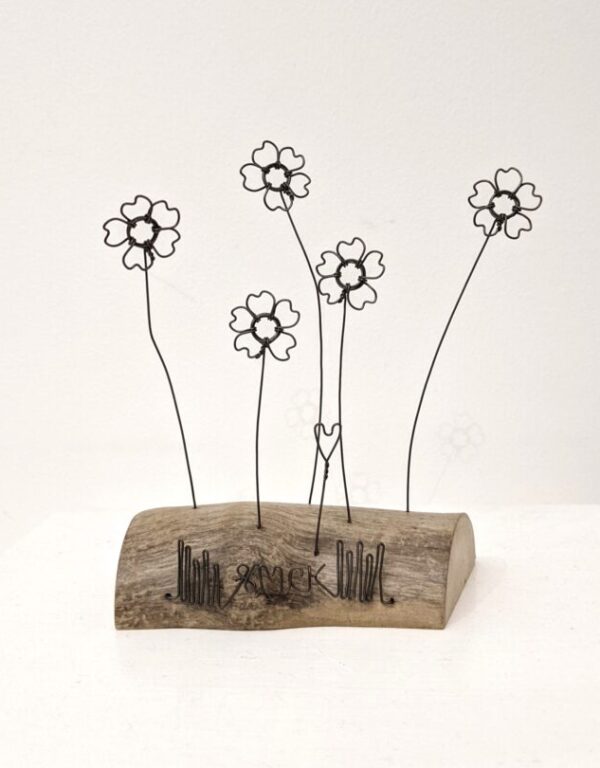 Handmade wire and driftwood sculpture by crafters Wild Grey Art