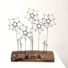 Handmade wire and driftwood sculpture by crafters Wild Grey Art