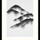 lake district art limited edition signed print by local artist daniel cooper of sca fell and scafell pike seen from wastwater wasdale head in bold charcoal line