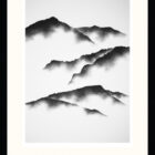 lake district art limited edition print from charcoal drawing of coniston fells in silhouette by local artist daniel cooper
