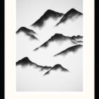 lake district art limited edition print by local artist daniel cooper minimalist charcoal line drawing of mountains around derwentwater skiddaw causey pike catbells