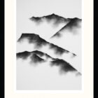 lake district art limited edition print charcoal painting by local artist daniel cooper silhouette outlines of blencathra from threlkeld castlerigg stone circle